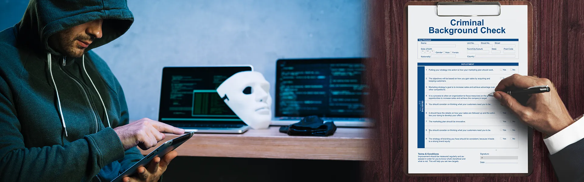 Sample criminal background check report showing verified criminal history